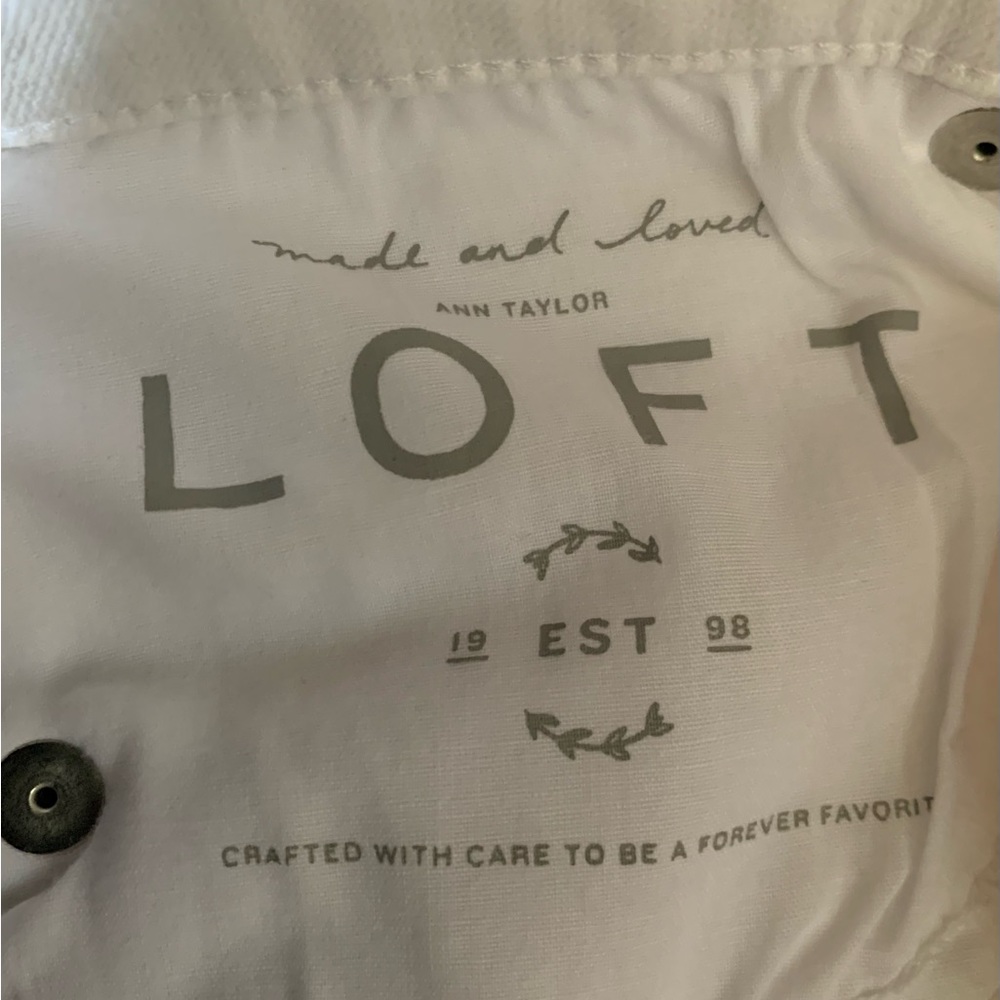 COPY - LOFT Made and loved high waist skinny white jeans 6 - Picture 6 of 7
